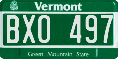 VT license plate BXO497