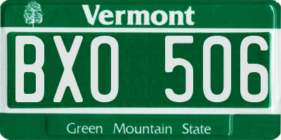 VT license plate BXO506
