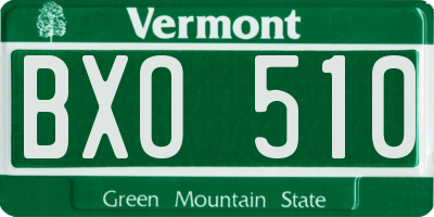 VT license plate BXO510