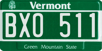 VT license plate BXO511
