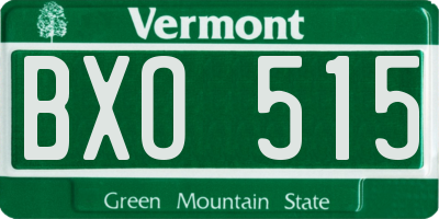 VT license plate BXO515