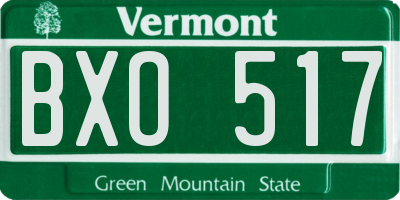 VT license plate BXO517