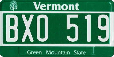 VT license plate BXO519