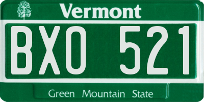 VT license plate BXO521