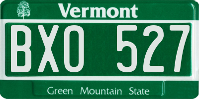 VT license plate BXO527