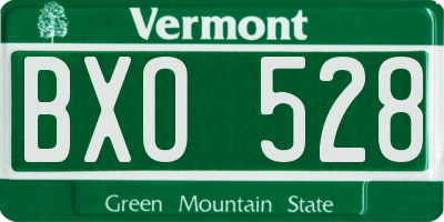 VT license plate BXO528