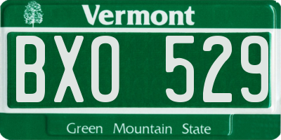 VT license plate BXO529