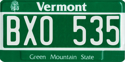VT license plate BXO535