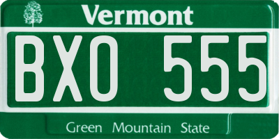 VT license plate BXO555