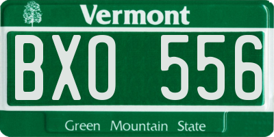 VT license plate BXO556