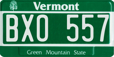 VT license plate BXO557