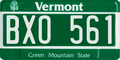 VT license plate BXO561