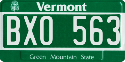 VT license plate BXO563