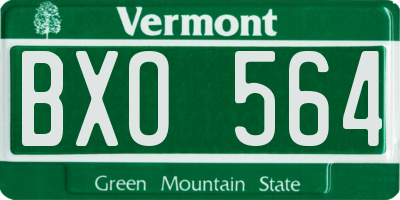 VT license plate BXO564