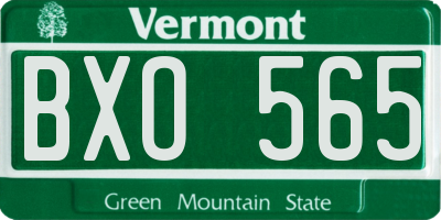 VT license plate BXO565