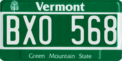 VT license plate BXO568