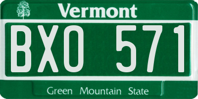 VT license plate BXO571