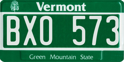 VT license plate BXO573