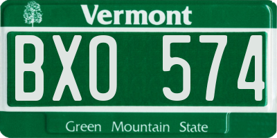 VT license plate BXO574