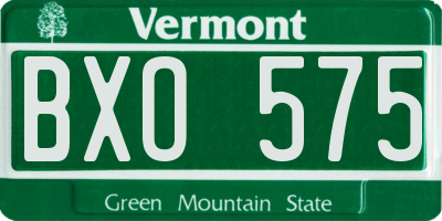 VT license plate BXO575