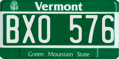 VT license plate BXO576