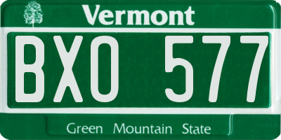 VT license plate BXO577