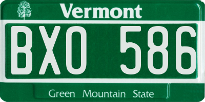 VT license plate BXO586