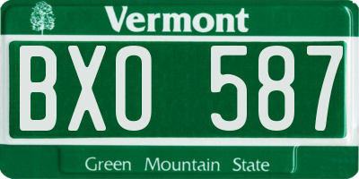 VT license plate BXO587