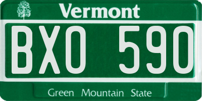 VT license plate BXO590
