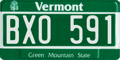VT license plate BXO591