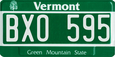VT license plate BXO595