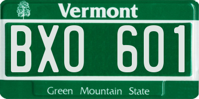 VT license plate BXO601