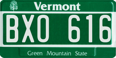 VT license plate BXO616