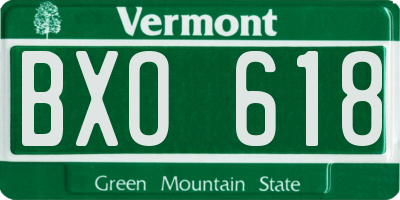 VT license plate BXO618