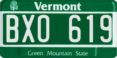 VT license plate BXO619