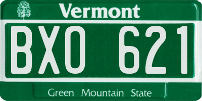 VT license plate BXO621