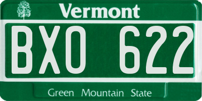 VT license plate BXO622