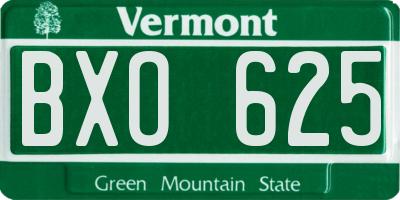 VT license plate BXO625