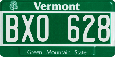 VT license plate BXO628