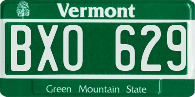 VT license plate BXO629