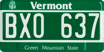 VT license plate BXO637