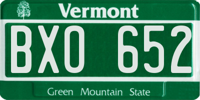VT license plate BXO652