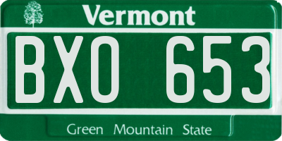 VT license plate BXO653
