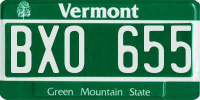 VT license plate BXO655