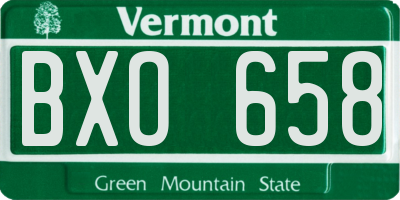 VT license plate BXO658