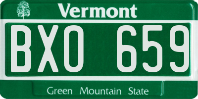 VT license plate BXO659
