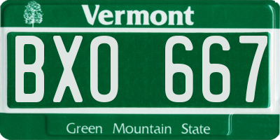 VT license plate BXO667