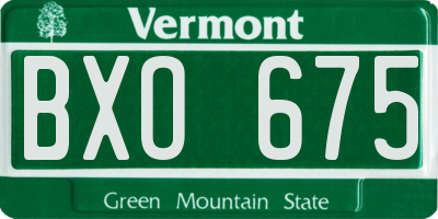 VT license plate BXO675