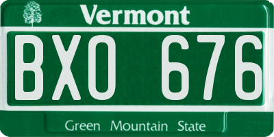 VT license plate BXO676