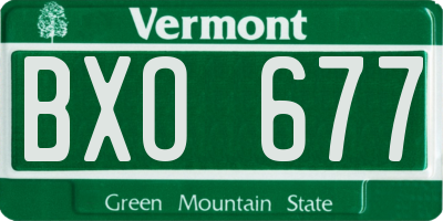 VT license plate BXO677